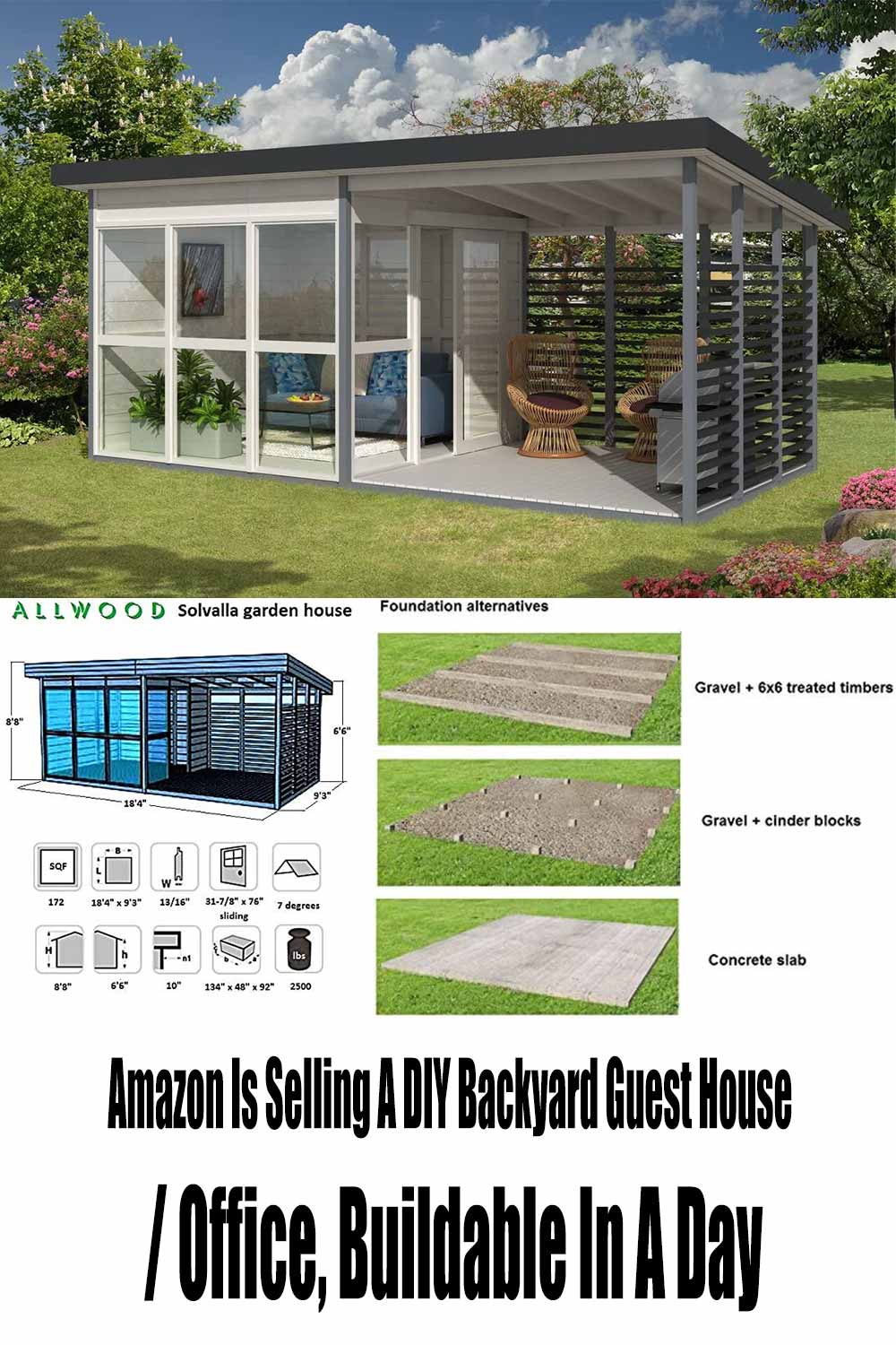 Amazon Is Selling A DIY Backyard Guest House / Office Buildable In A