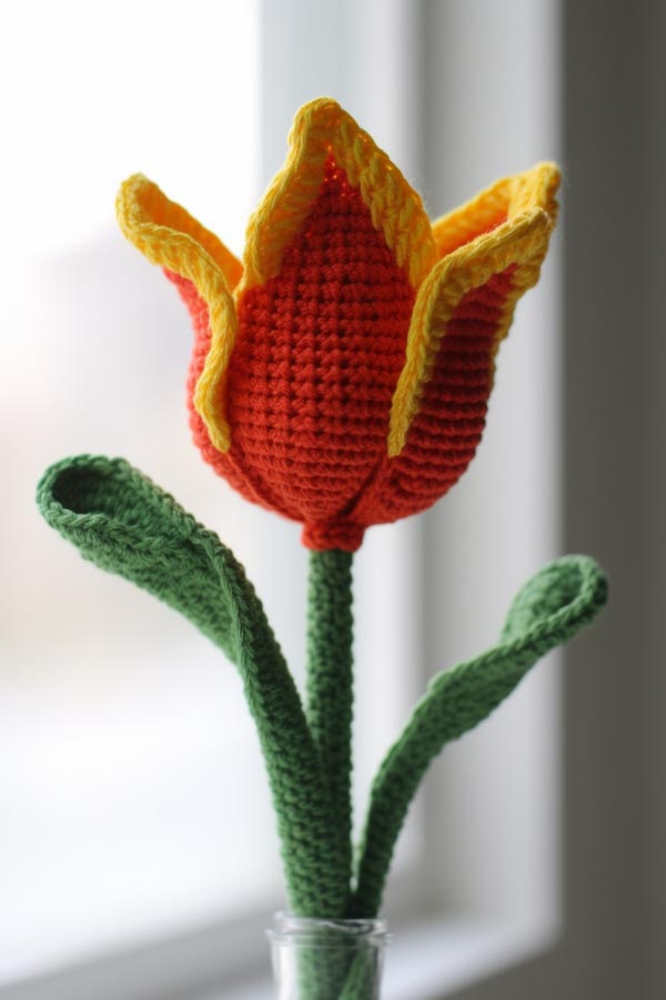 How to Crochet a Tulip. Free Pattern - Mental Scoop