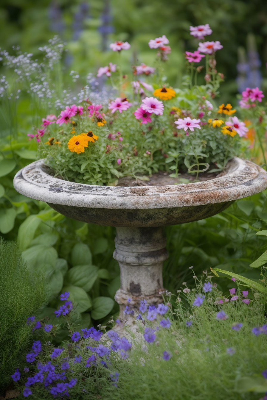 Turn Your Concrete Bird Baths Into A Colorful Feature With These 9